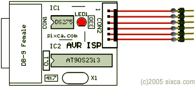 Программатор ATMEL AVR ISP, работающий с AVRStudio4
