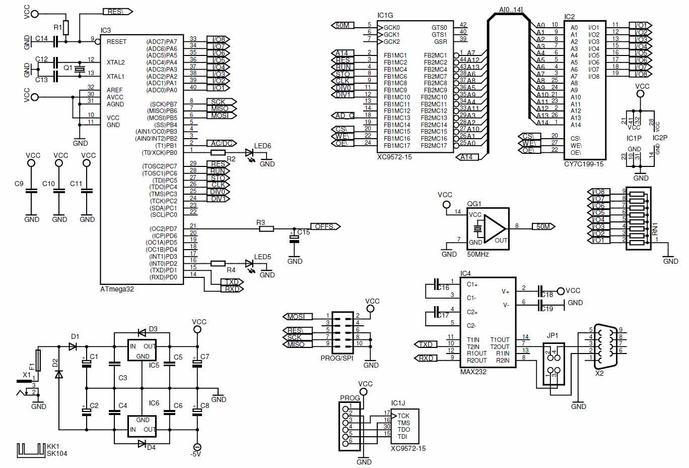 Осциллограф AVR DSO - схема устройства