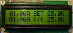Блок питания 0 - 25В, 0 - 8А + LCD на PIC16F876